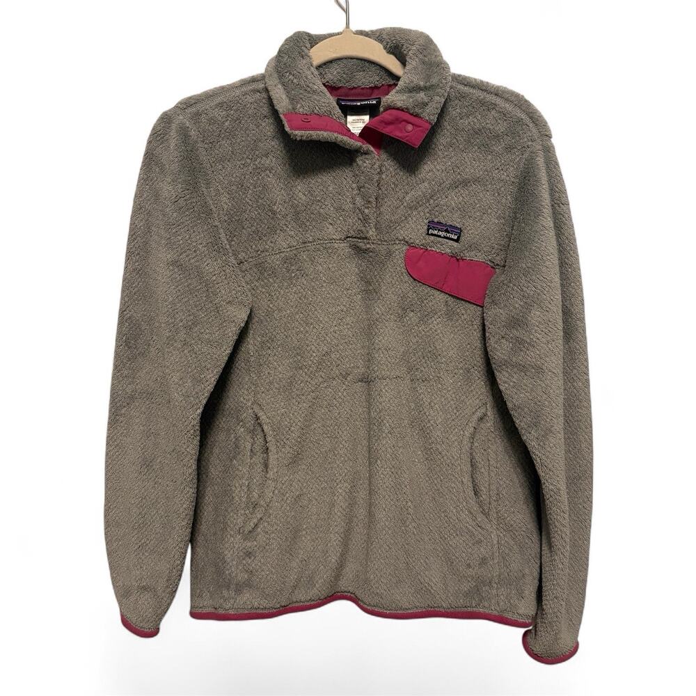 Patagonia Re Tool Snap T Fleece Pullover Women Medium Gray Pink Gorpcore Outdoor